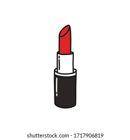 lipstick doodle icon, vector illustration