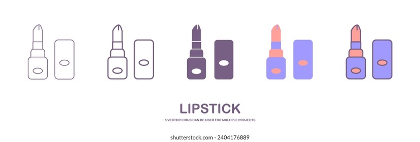 lipstick doodle icon, vector illustration