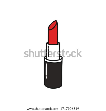 lipstick doodle icon, vector illustration