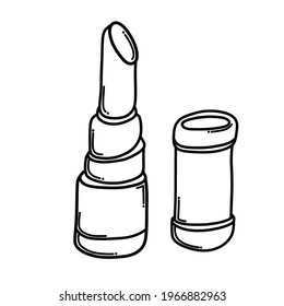 Lipstick Doodle vector icon. Drawing sketch illustration hand drawn cartoon line.