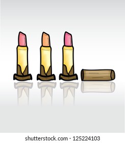 lipstick ,doodle vector illustration