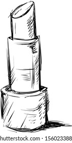 Dibujo de lápiz labial, ilustración, vector sobre fondo blanco.