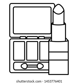 lipstick and eye shadows make up drawing icon