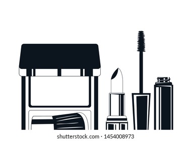 lipstick and eye shadows make up drawing icon