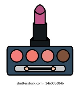 lipstick and eye shadows make up drawing icon