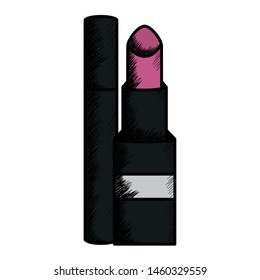 lipstick and eyelash make up drawing icon