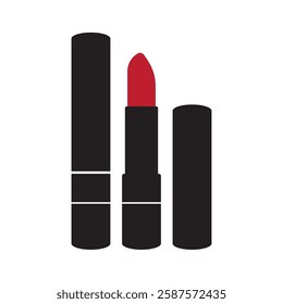 Lipstick fashion product label vector template