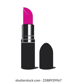 Lipstick fashion product label vector template