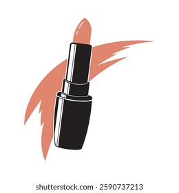 Lipstick fashion product label vector template