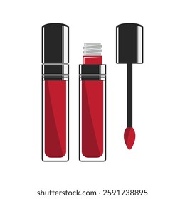 Lipstick fashion product label vector template