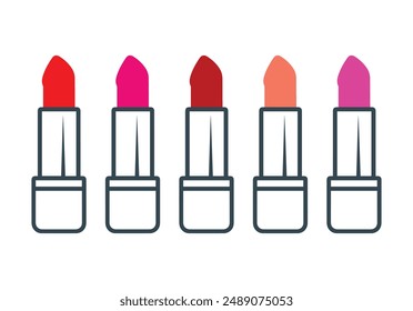 Lipstick fashion woman color icon beauty girl lifestyles collection design.