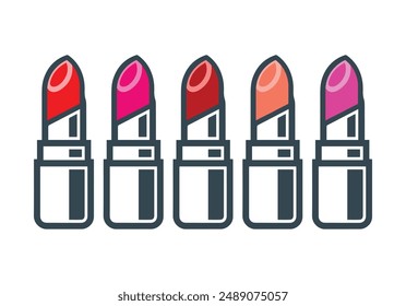 Lipstick fashion woman color icon beauty girl lifestyles collection design.