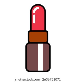 Lipstick filled outline icon style isolated on white