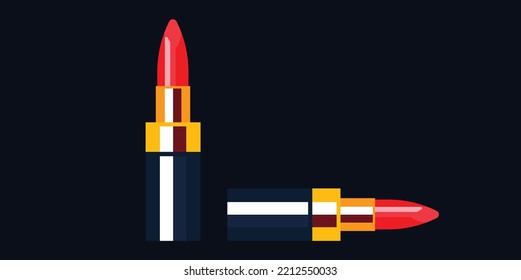 Lipstick-Flachbild-Vektorgrafik-Illustration Grafikdesign.eps