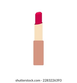 Lipstick flat design vector illustration isolated on white background