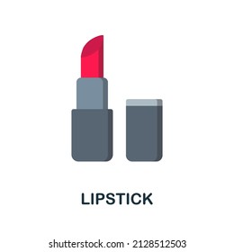 Lipstick flat icon. Colored element sign from cosmetics collection. Flat Lipstick icon sign for web design, infographics and more.