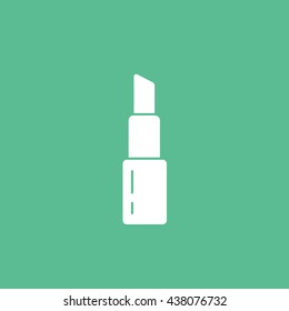 Lipstick Flat Icon On Green Background