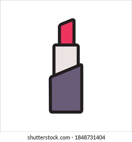 Lipstick Flat Icon Vector Logo Template Illustration