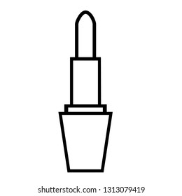 Lipstick flat line vector icon. Beauty care sign, illustration of makeup. Thin linear logo for cosmetics store.