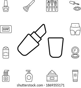 Lipstick flat vector icon in beauty pack