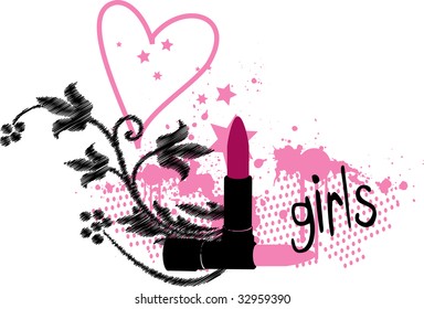 lipstick and flowers