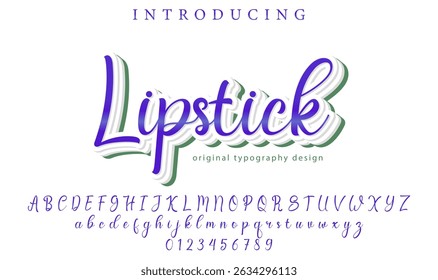 Lipstick Font Stylish brush painted an uppercase vector letters, alphabet, typeface
