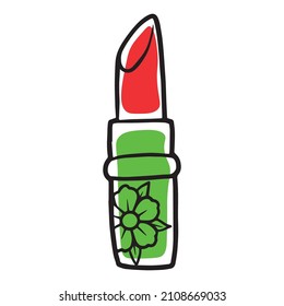 lipstick graphic design vector illustration, art tattoo sketch, hand draw, print use