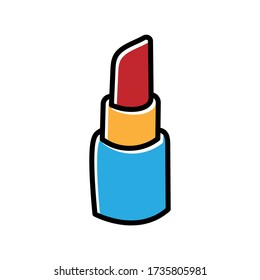 lipstick hand drawn icon vector design