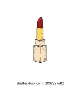 Lipstick hand drawn illustration template