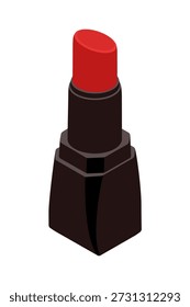 Lápiz labial - Ilustración vectorial isométrica dibujada a mano.