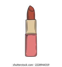 Lipstick Hand Drawn Vector Illustration