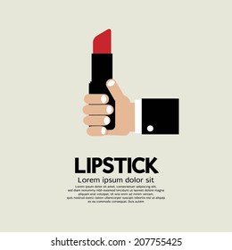 Lipstick In Hand Vector Illustration