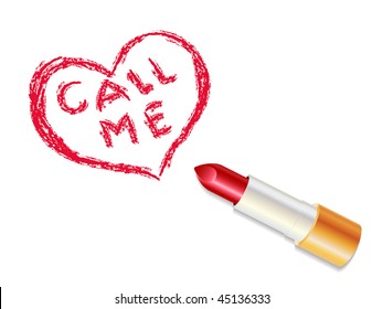 Lipstick, heart and call me