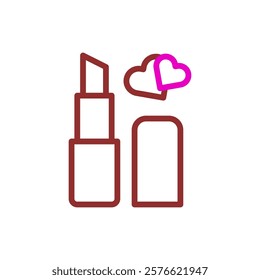 Lipstick and Heart Illustration Minimalist Design