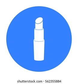 Lipstick icon in black style isolated on white background. Make up symbol stock vector illustration.