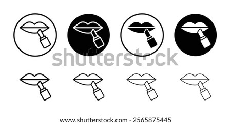 Lipstick icon Black and white outline vector