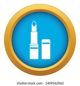 Lipstick icon blue vector isolated on white background for any design