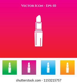 Lipstick Icon in Colored Square box. eps-10