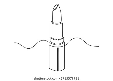 ícone de batom desenho contínuo de uma linha estilo minimalista isolar contorno