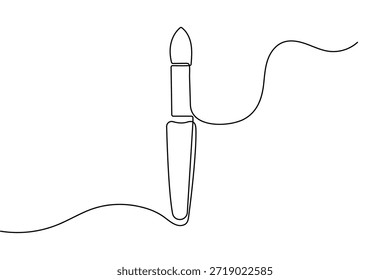 Ícone de batom desenho contínuo de uma linha e estilo minimalista isolado contorno vetor ilustração