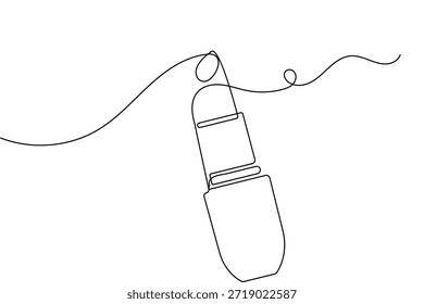 Icono de lápiz labial continuo de una línea de dibujo y estilo minimalista Ilustración vectorial de contorno aislado