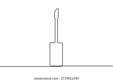 Ícone de batom desenho contínuo de uma linha e estilo minimalista isolado contorno vetor ilustração
