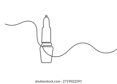 Icono de lápiz labial continuo de una línea de dibujo y estilo minimalista Ilustración vectorial de contorno aislado