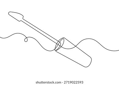 Ícone de batom desenho contínuo de uma linha e estilo minimalista isolado contorno vetor ilustração