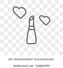 Lipstick icon. Lipstick design concept from Wedding and love collection. Simple element vector illustration on transparent background.
