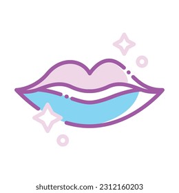Lipstick icon design in four variation color