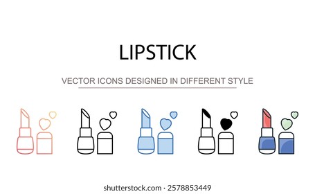 Lipstick icon design with white background stock illustration