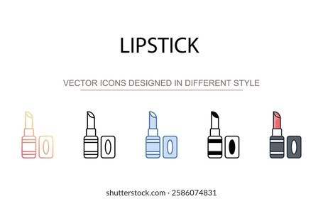 Lipstick icon design with white background stock illustration