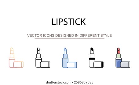 Lipstick icon design with white background stock illustration