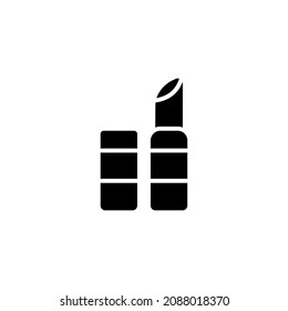 lipstick icon designed in solid black style and glyph style in fashion and accessories icon category